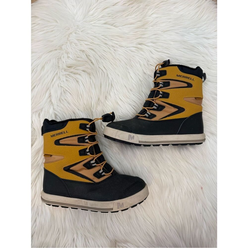 Merrell Kids Yellow and Black Insulated Snow Bank Boots - Boys Size 2